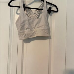 White Strappy Sports Bra